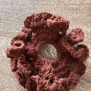 Brown Crochet Hair Scrunchie
